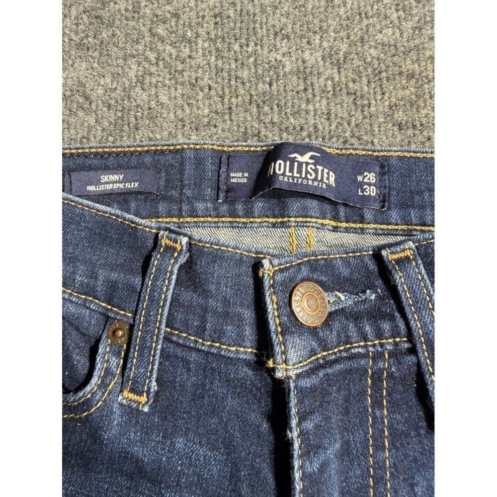 Hollister Epic Flex Skinny Jeans Dark Wash Denim 26x30 Mens Blue 331D2090 - Picture 3 of 8